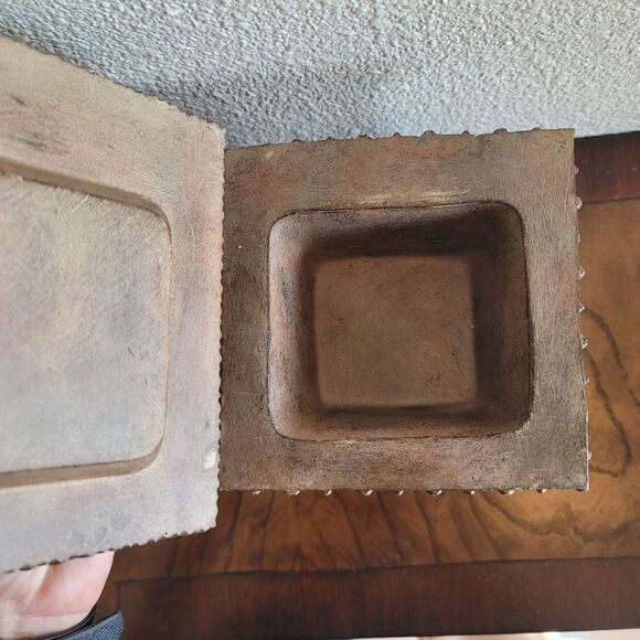 Vintage 90s clock storage home decor bamboo wicker tropical jungle box t… - Picture 4 of 5